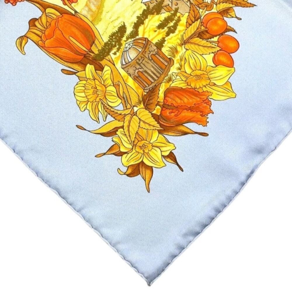 Hermes Carré Scarf 90cm AU PAYS DE COCAGNE Light blue - Picture 10 of 12